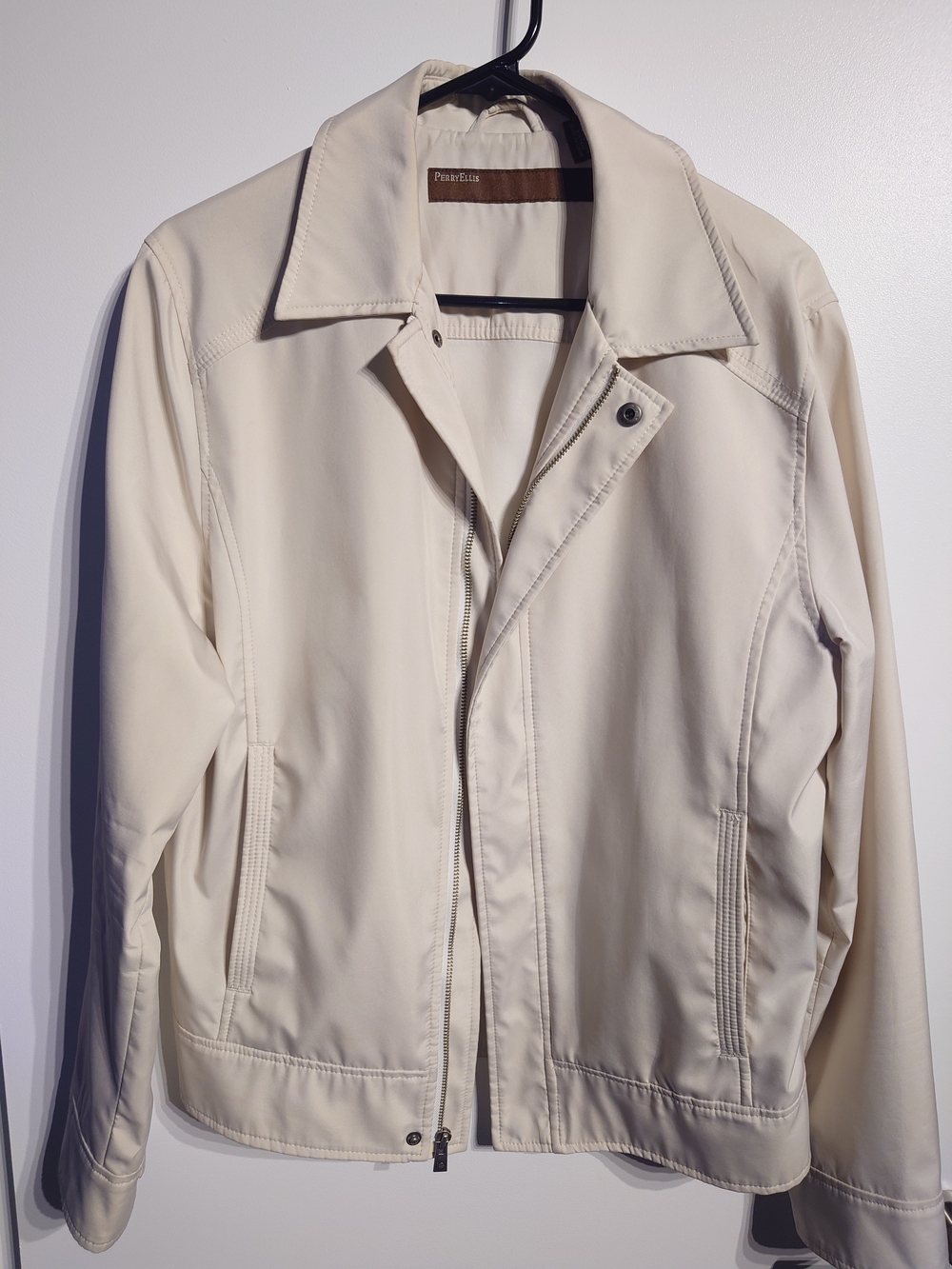 Men's Perry Ellis - Cream Zip Jacket